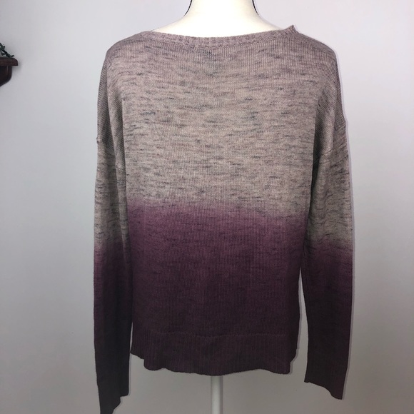 American Eagle Ombre Criss Cross Lace Up Sweater Size Medium Color Purple - Picture 5 of 8